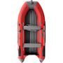 Надувная лодка ПВХ, Адмирал 360 НДНД, роульс, рым, накладки, красный/серый