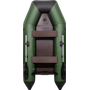 Надувная лодка ПВХ, АКВА 3200 слань-книжка киль, зеленый/черный