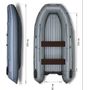 Надувная лодка ПВХ, Флагман 420 НДНД, серо-синий