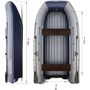 Надувная лодка ПВХ, Флагман DK380 JET, серо-синий