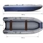 Надувная лодка ПВХ, Флагман DK390I JET, серо-синий