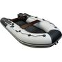 Надувная лодка ПВХ, Ривьера Компакт 3600 НДНД Комби, бронь, светло-серый/графит