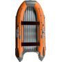 Надувная лодка ПВХ, RiverBoats RB 390 НДНД, серо-оранжевый