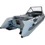 Надувная лодка ПВХ, Шерпа 500 JET, бронь ТПУ 0,7 дна и баллонов, усиление транца, разъемный транец, тент, фартук носовой, накладка на сиденье, тент трапортировочный, транцевые плиты, серый