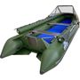 Надувная лодка ПВХ, Выдра 500 Чульман, усиление транца, фальшборт, тент, зеленый