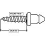 Ответная часть DOT для тентовой застежки на шурупе 15,88 мм, никелированная латунь
